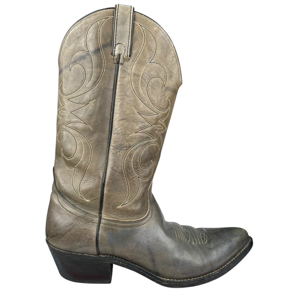Vintage Acme Men's Green Grey Marbled Western Cowboy Boot Size US 10 D